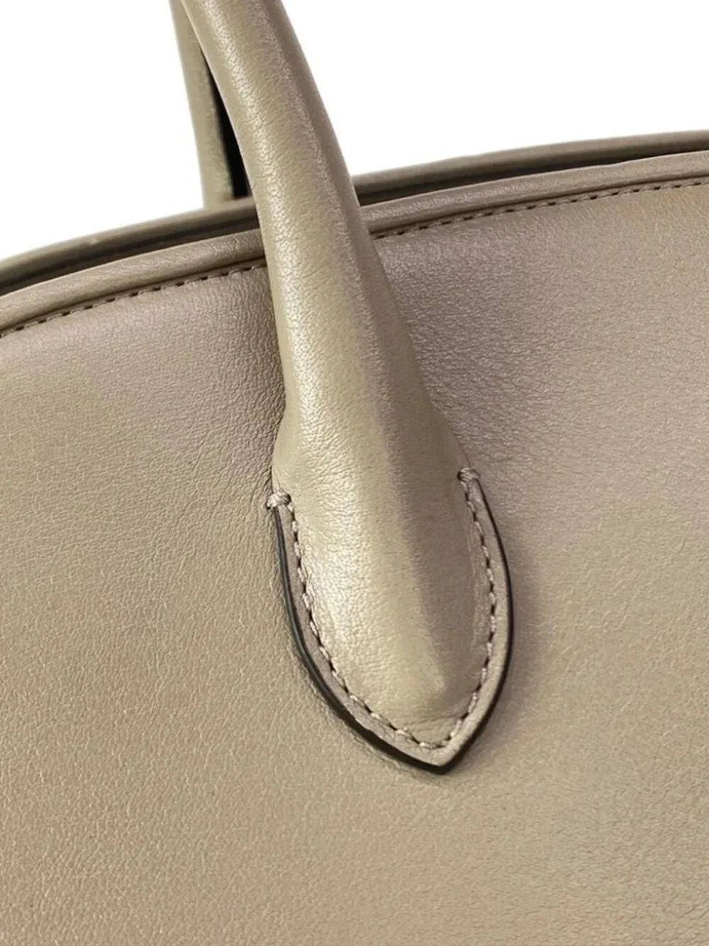 MARNI TULIPEA Small Top-Handle Bag BMMP0167U0 Gray Beige Leather Tote Bag